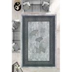 Makinede Yıkanabilir Leke Tutmaz Gri Dot Keçe Kaymaz Taban Modern Salon Saçaksız Halı B1234 Krem-Turuncu 180 X 280