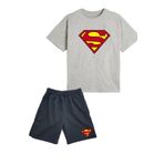 makiteks 2'li Set Baskılı Erkek Çocuk Pamuk Şort Tshirt Takım Superman01 5 6 7 8 9 10 11 12 13 14 yaş Tişört