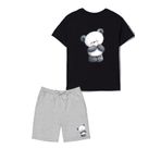 makiteks 2'li Set Baskılı Kız Çocuk Pamuk Şort Tshirt Takım Panda 5 6 7 8 9 10 11 12 13 14 yaş Tişört