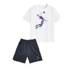 makiteks 2'li Set Baskılı Kız Çocuk Pamuk Şort Tshirt Takım Voleybol 5 6 7 8 9 10 11 12 13 14 yaş Tişört