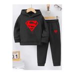 makiteks Kışlık Kız Erkek Çocuk Eşofman Takımı 5 6 7 8 9 10 11 12 yaş Unisex Supermann