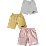 Makiteks Pamuk 3 Adet Unisex Kız Erkek Çocuk Şort Seti 5 6 7 8 9 10 11 12 13 14 Yaş Düz Renk Shark Baskı - Pembe - Gri - Yeşil - 9 - 10 Yaş