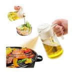Makkam | 2'si 1 Arada Yağ Püskürtücü, Yemek Pişirme, Salata ve Izgara Için Mutfak Gereçleri, Püskürtme Şişesi, Zeytinyağı, Sıvıyağ Sirke Cam Sprey Şişesi, Airfryer (Beyaz)