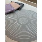 MAKKAM HOME | Silikon Pişirme Pasta Mat Seti, Ölçülerle Hamur Açma Seti Silikon Yapışmaz Mat, Pasta, Kabuk, Kurabiye, Ekmek, Hamur İşleri, Makarna için Mutfak Tezgah Matı Yuvarlak, Ölçülü (Gri)
