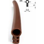 MAKPLASTİK FİTİL PROFİL P 010 - 6 mm Ahşap Kapı Kasa Fitili 6 Metre Kahverengi