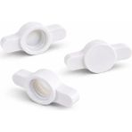Makrakanta Silikon Mastik Tüp Kapağı 3’lü Set – Kurumayı Önleyen Vidalı Koruyucu Kapak – Tekrar Kullanılabilir - 100 - Beyaz - 38mmX19mmx10mm