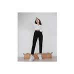 MAKRAS EXCLUSIVE Jeans Siyah Yüksek Bel Mom Jeans Boyfrend Pantolon