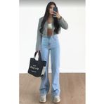 MAKRAS EXCLUSIVE Julia 90's Kar Yıkama Kadın Süper Yüksek Bel Salaş Jeans Palazzo Kot Pantolon