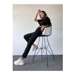 MAKRAS EXCLUSIVE Kadın Siyah Mom Boyfriend Yüksek Bel Kot Jeans Pantolon