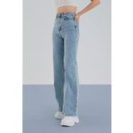 MAKRAS EXCLUSIVE Sarah Kadın Jeans Açık Mavi Salaş Bol Paça Yüksek Bel Likralı Palazzo Kot Pantolon Jean