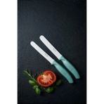 Makri Home 2'li Ultra Keskin Tırtıklı Bıçak Seti, Yeşil 22 cm %100 Garantili Paslanmaz Çelik - Beyaz