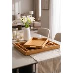 MAKRİ HOME 3'lü Dikdörtgen Bambu Sunum & Servis Tepsisi Seti, Büyük: 29 x 41 cm, Orta: 26 x 37 cm, Küçük: 23 x 33 cm