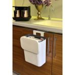 Makri Home Askılı Çöp Kovası- Beyaz- Çift Yönlü Kapaklı - 8 Litre/15 Litre - 15 lt