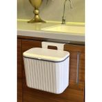 Makri Home Askılı Çöp Kovası- Beyaz- Çift Yönlü Kapaklı - 8 Litre/15 Litre - 8 lt