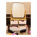 Makri Home Bambu Çekmeceli Ayna – Aynalı Organizer, 30 X 18 X 9 Cm