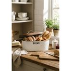 Makri Home Ekmeklik, Metal Ekmek Kutusu, Desenli Beyaz Ekmek Sepeti, 34 X 19 X 16 Cm Çok Renkli