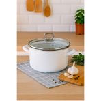 MAKRİ HOME Emaye Tencere, Fritöz, Cam Kapaklı – 22 cm Çap, 3,5 Litre Hacim
