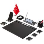 Makro Ofis Diamond Sümen Takımı 10 Parça Siyah Full Set - Gümüş