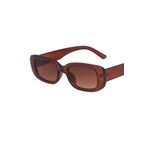 Makro Optik Unisex Kahverengi Kare Dikdörtgen Vintage Retro Güneş Gözlüğü