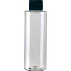 Makrobay 100 Adet 100 ml Boş Kolonya Şişesi - Siyah Kapaklı Şeffaf Pet Kozmetik Hediyelik Şişe
