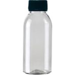 Makrobay 100 Adet - 100ML Plastik Şeffaf Oval Boyunlu Şişe, Boş Düz Siyah Kapaklı Pet Şişe