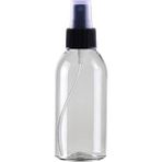 Makrobay 100 Adet - 100ML Plastik Şeffaf Oval Boyunlu Şişe, Boş Siyah Parmak Spreyli Pet Şişe