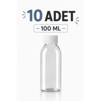 Makrobay 10'lu 100 ml Şeffaf Oval Pet Şişe Seti – Beyaz Vidalı Kapaklı, Boş Plastik Şişe