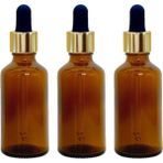 Makrobay 50 cc Cam Damlalıklı Amber Şişe [50 CC=50ML x 6 Adet] / Ecza Şişesi / Dropper Şişe