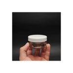 makrobay 50 ml Plastik Beyaz Kapaklı Ve Iç Kapaklı 50 Cc Şeffaf Cam Krem Kavanoz 5 Adet
