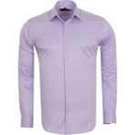 MAKROM Lila Erkek Gömlek Yaka Slim ve Regular Fit Pamuklu Dokuma Uzun Kollu Gömlek - 2XL