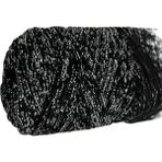 Makrome Ipi 3mm Polyester Siyah Gümüş Simli