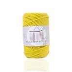 Makromecity 3 Büküm Pamuk Makrome Ipi 3mm Üç Büküm Taranan Makrome Halat Ip 250 Gr Sarı