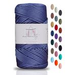 Makromecity Premium 100 gr Polyester Makrome Ipi Kot Mavisi 2mm - 120 M Supla Ip ve Çanta Ipliği
