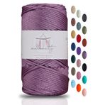 Makromecity Premium 100 gr Polyester Makrome Ipi Mürdüm 2mm - 120 M Supla Ip ve Çanta Ipliği