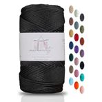 Makromecity Premium 100 Gr Polyester Makrome Ipi Siyah 2mm - 120 M Supla Ip Ve Çanta Ipliği