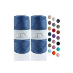 Makromecity Premium 200 Gr 230m Polyester Makrome Ipi Kot Mavi 2mm Supla Ip Ve Çanta Ipliği (2x100gram)