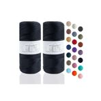 Makromecity Premium 200 Gr 230m Polyester Makrome Ipi Siyah 2mm Supla Ip Ve Çanta Ipliği (2x100gram)