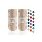 Makromecity Premium 200 Gr 230m Polyester Makrome Ipi Sütlü Kahve 2mm Supla Ip Ve Çanta Ipliği (2x100gram)
