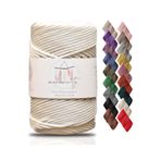 Makromecity Premium 250 gr 3mm Polyester Makrome Ipi Ekru 120 M Supla Ip Ve Çanta Ipliği
