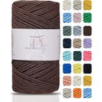 Makromecity Premium Koton Pamuk Makrome Ipi Acı Kahve 200 gr 150 Metre 2mm Cotton Zincir Makrome Çanta Ipi Supla Ipi