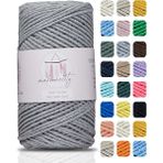 Makromecity Premium Koton Pamuk Makrome Ipi Gri 200 gr 150 Metre 2mm Cotton Zincir Makrome Çanta Ipi Supla Ipi