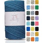 Makromecity Premium Koton Pamuk Makrome Ipi Kot Mavi 200 gr 150 Metre 2mm Cotton Zincir Makrome Çanta Ipi Supla Ipi