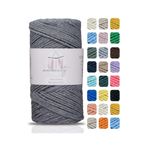 Makromecity Premium Koton Pamuk Makrome Ipi Koyu Gri 200 gr 150 Metre 2mm Cotton Makrome Çanta Ipi Supla Ipi