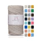 Makromecity Premium Koton Pamuk Makrome Ipi Sütlü Kahve 200 gr 150 Metre 2mm Cotton Makrome Çanta Ipi Supla Ipi