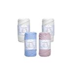 Makromecity Taranan Makrome Ipi 3mm Tek Büküm Makrame Taranabilir Ip 4lü Set 2 Ekru 1 Bebe Mavisi 1 Bebe Pembesi