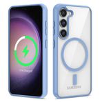 Maks Technology Galaxy S23 Plus Uyumlu Magsafe Wireless Şarj Özellikli Silikon MKST Ege Kılıf-Mavi