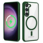 Maks Technology Galaxy S23 Plus Uyumlu Magsafe Wireless Şarj Özellikli Silikon MKST Ege Kılıf-Yeşil