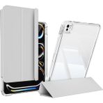 Maks Technology ipad Pro 11 2024 Kılıf Magnetik Ayrılabilen Airbagli mkst Sliding Tablet Kılıfı - Gri