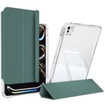 Maks Technology ipad Pro 13 2024 Kılıf Magnetik Ayrılabilen Airbagli mkst Sliding Tablet Kılıfı - Koyu Yeşil