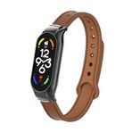 Maks Technology Mi Band 7 Uyumlu KRD-68 Deri MKST Kordon-Kahverengi